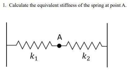 Solved 1. Calculate the equivalent stiffness of the spring | Chegg.com