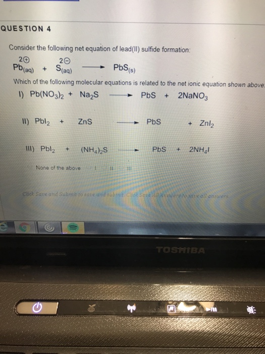 Solved consider the following net equation of lead (II)