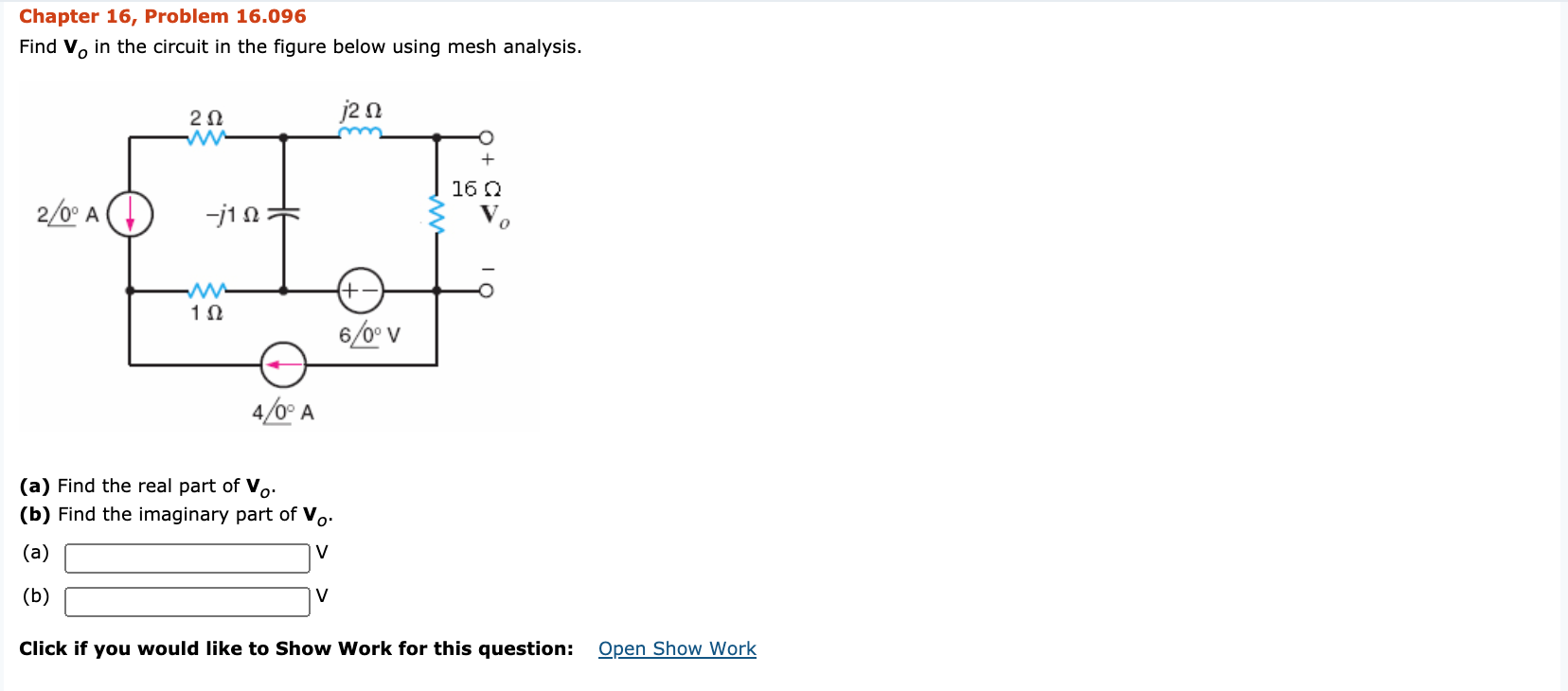 Solved Chapter 16, Problem 16.096 Find V, In The Circuit In | Chegg.com