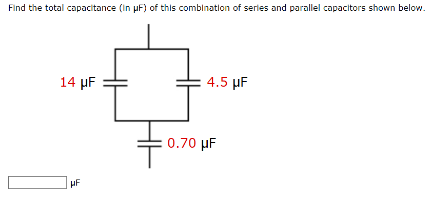 Solved Find The Total Capacitance In F Of This Chegg Com