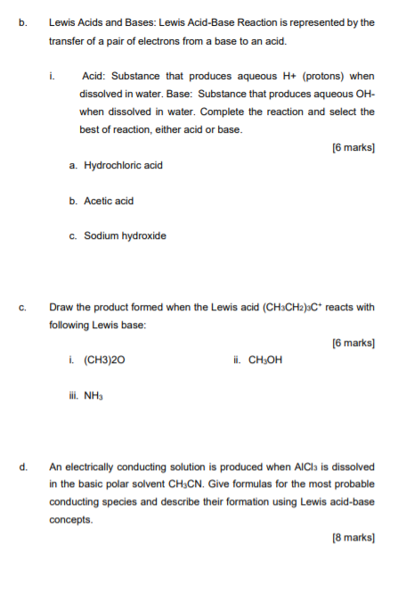 Solved B. Lewis Acids And Bases: Lewis Acid-Base Reaction Is | Chegg.com