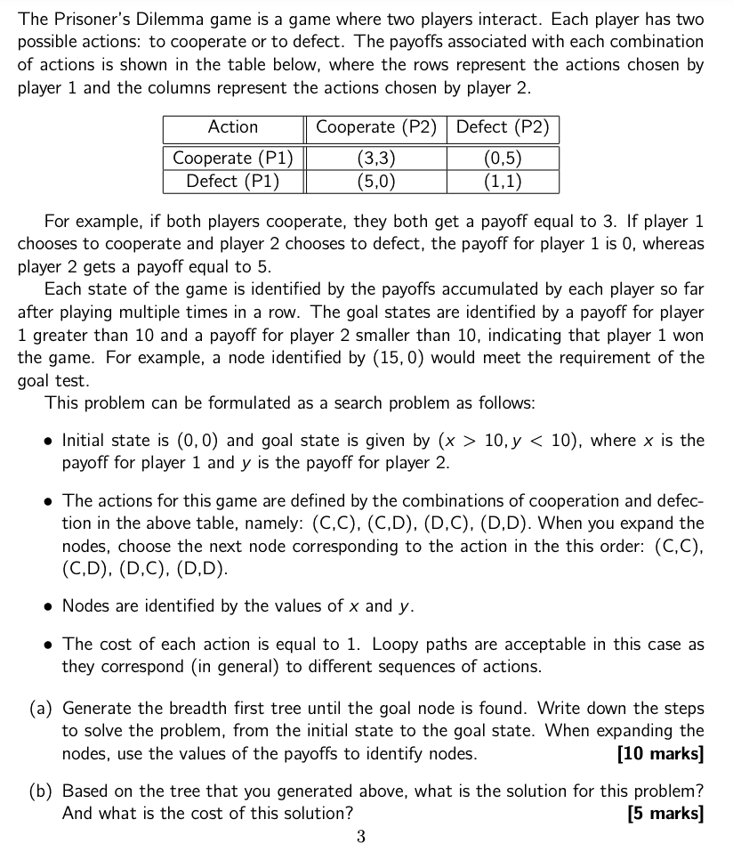 Solved The Prisoner's Dilemma Game Is A Game Where Two | Chegg.com