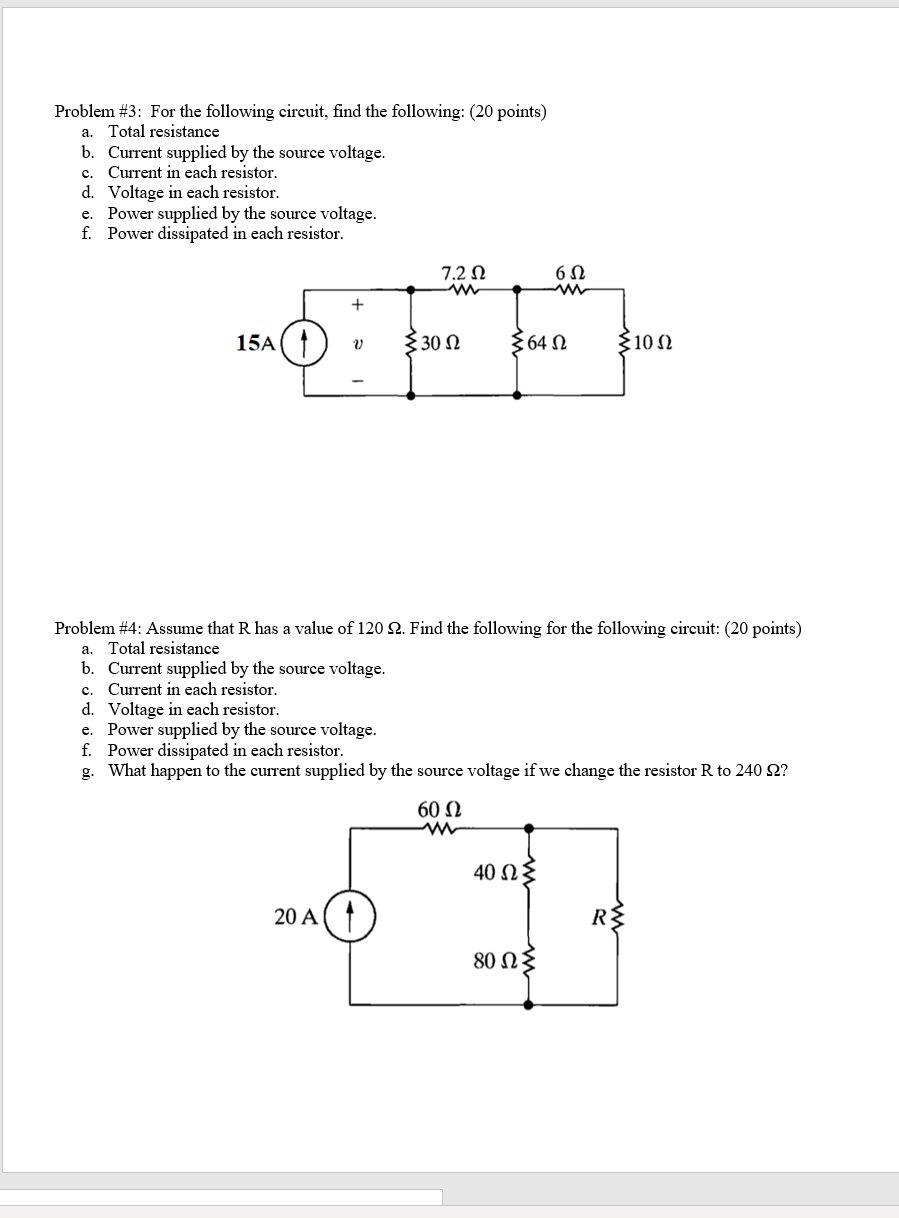 Solved a. Problem #3: For the following circuit, find the | Chegg.com