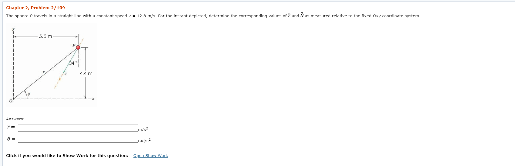 Solved Chapter 2 Problem 2 109 The Sphere P Travels In A Chegg Com