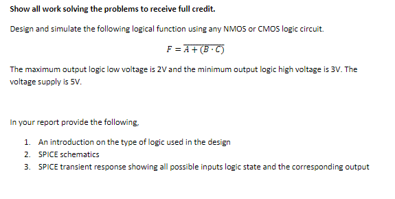Solved model pmos nmos * Level=3 models VDD=5V * .MODEL | Chegg.com