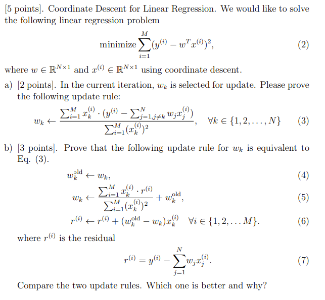 **Only Need Solution For B**Coordinate Descent For | Chegg.com