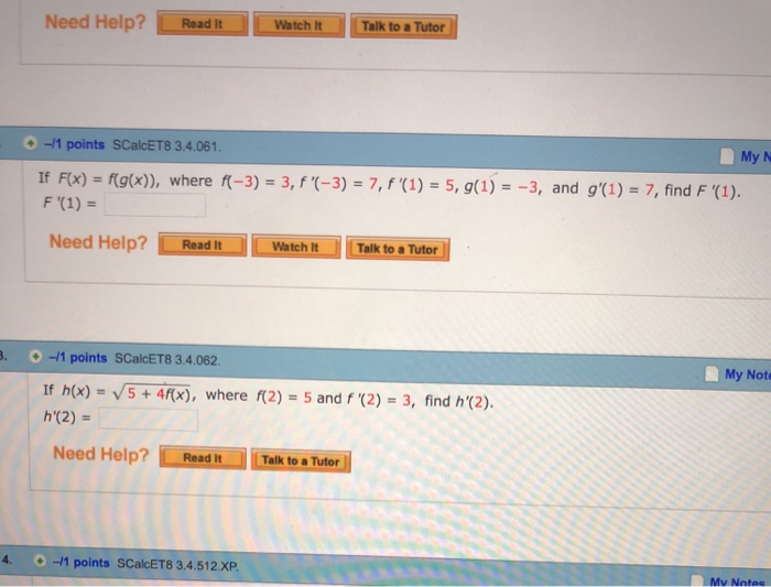 Solved Need Help? Read It Watch It Talk to a Tutor My N + ㅢ1 | Chegg.com