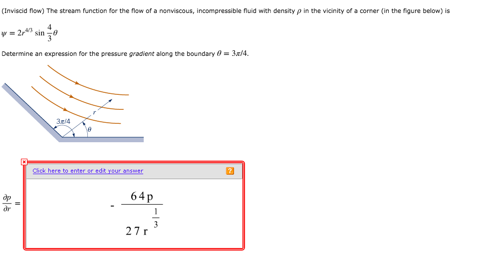 Solved (inviscid flow) The stream function for the flow of a | Chegg.com