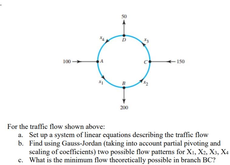 Solved 100- 150 For the traffic flow shown above: a. Set up | Chegg.com