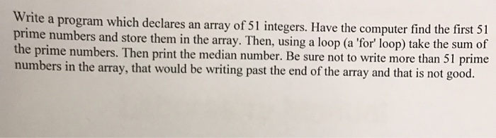 Solved Write a program which declares an array of 51 | Chegg.com