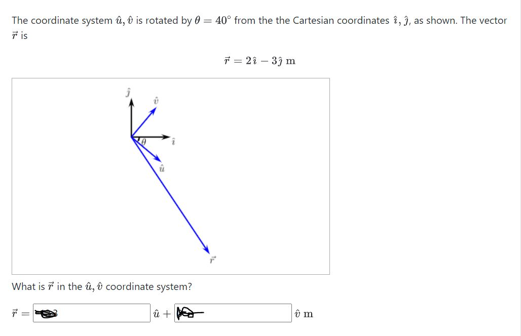 Solved The Coordinate System U U Is Rotated By 0 40 F Chegg Com