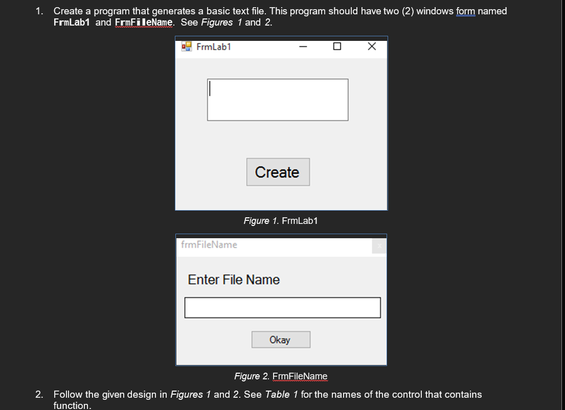 1. Create a program that generates a basic text file. | Chegg.com