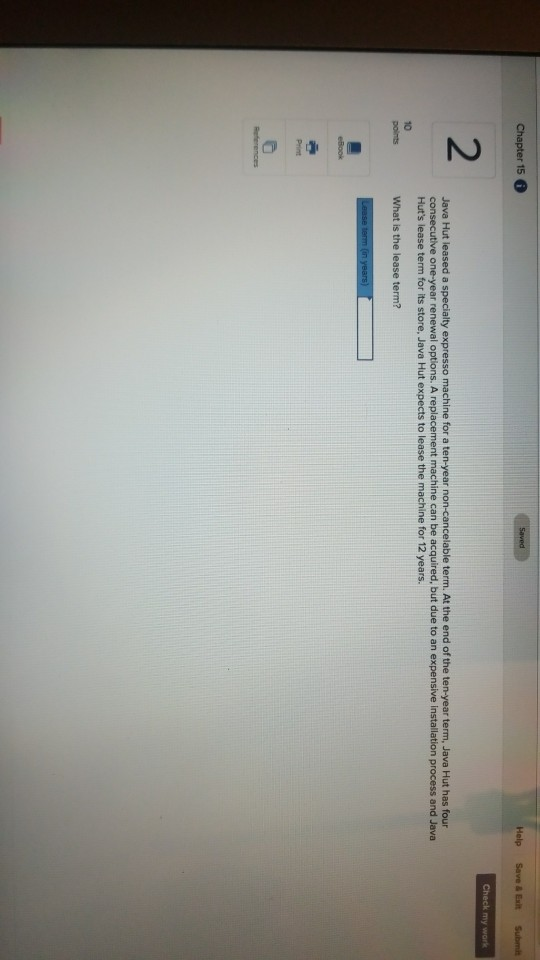 Solved Chapter 15 G Saved Help Save& Exit Submit Check my | Chegg.com