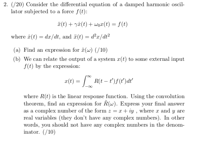 Solved 2 Consider The Differential Equation Of A Da Chegg Com