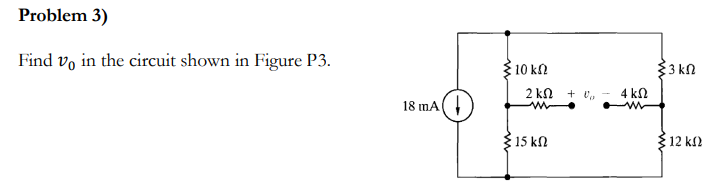 Solved Find V0 In The Circuit Shown In Figure P3. | Chegg.com