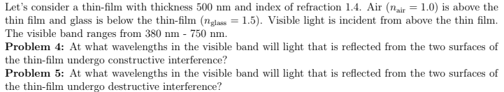 Solved Let's consider a thin-film with thickness 500 nm and | Chegg.com