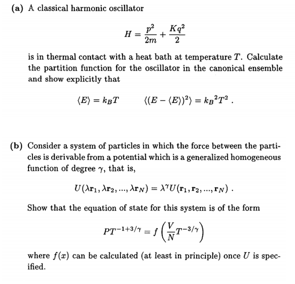 Solved (a) A classical harmonic oscillator 2m2 is in thermal
