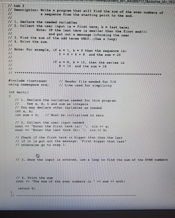 Solved Meu Viuwucune Tud Course Id 1 Lab Chegg Com
