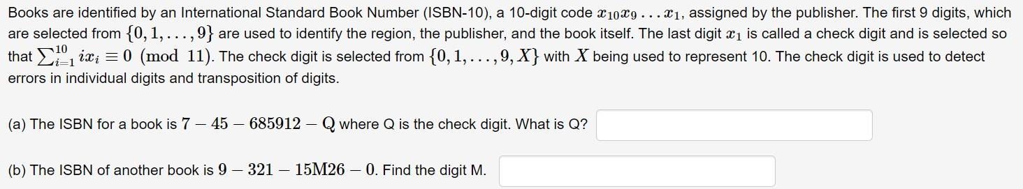 Solved Books are identified by an International Standard | Chegg.com