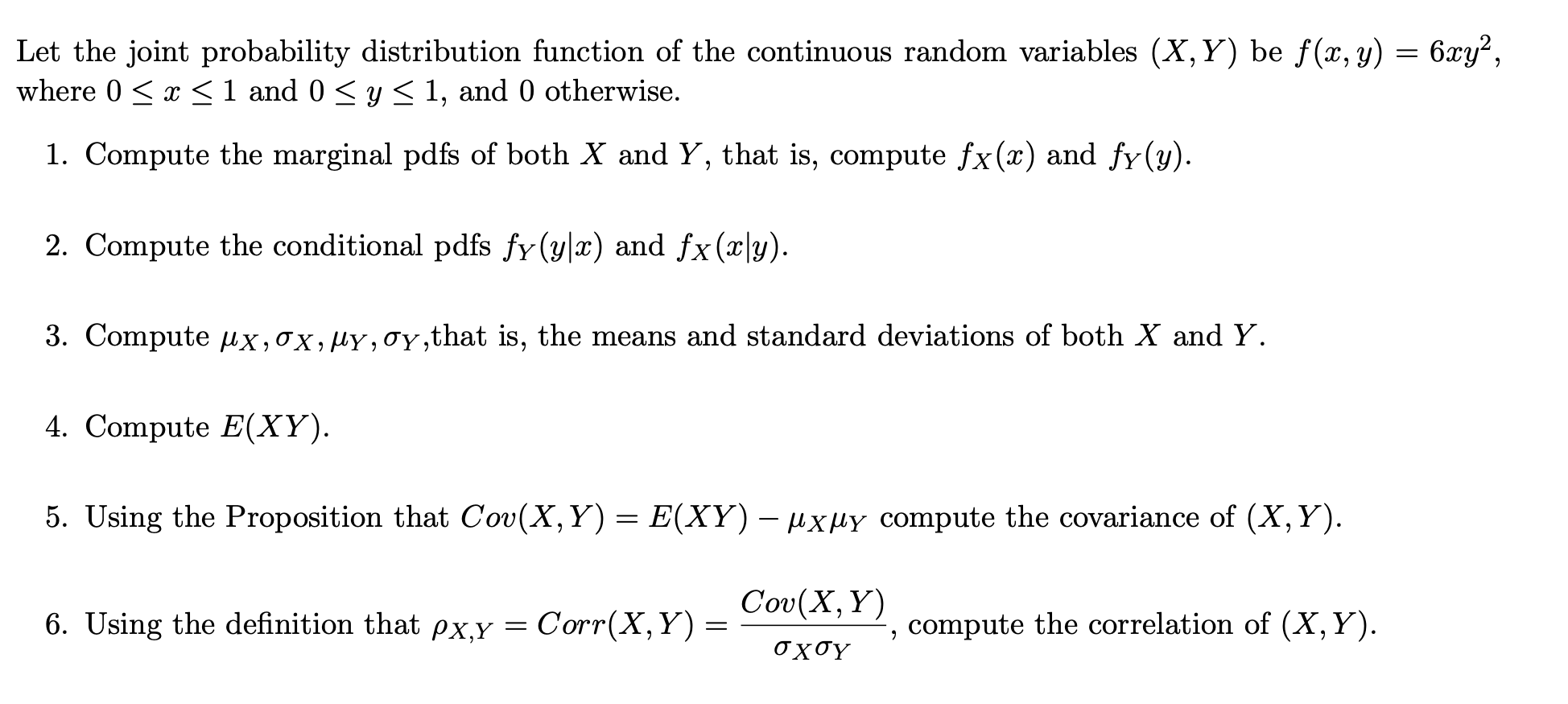 Solved Let the joint probability distribution function of | Chegg.com