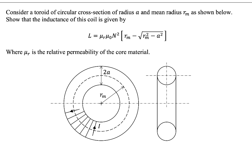 Solved Consider a toroid of circular cross-section of radius | Chegg.com