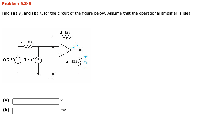 Solved Problem 6.3-5 Find (a) V, And (b) I, For The Circuit | Chegg.com