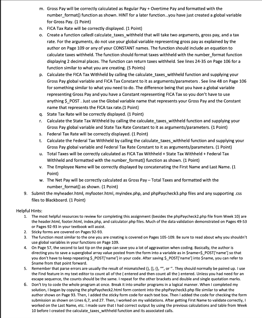 Solved Paycheck Calculator V 3 This Paycheck assignment is | Chegg.com