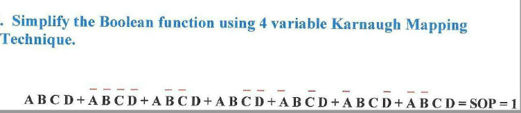 Solved Simplify the Boolean function using 4 variable | Chegg.com