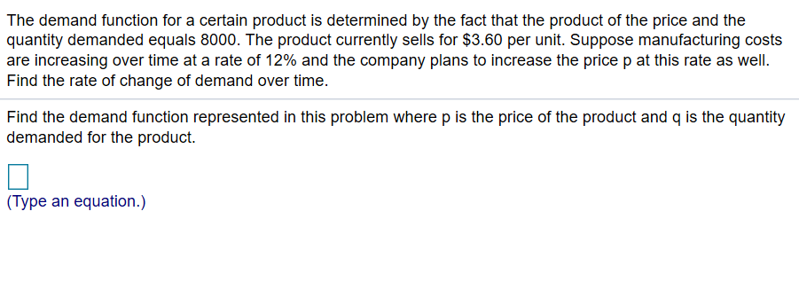 Solved The demand function for a certain product is | Chegg.com