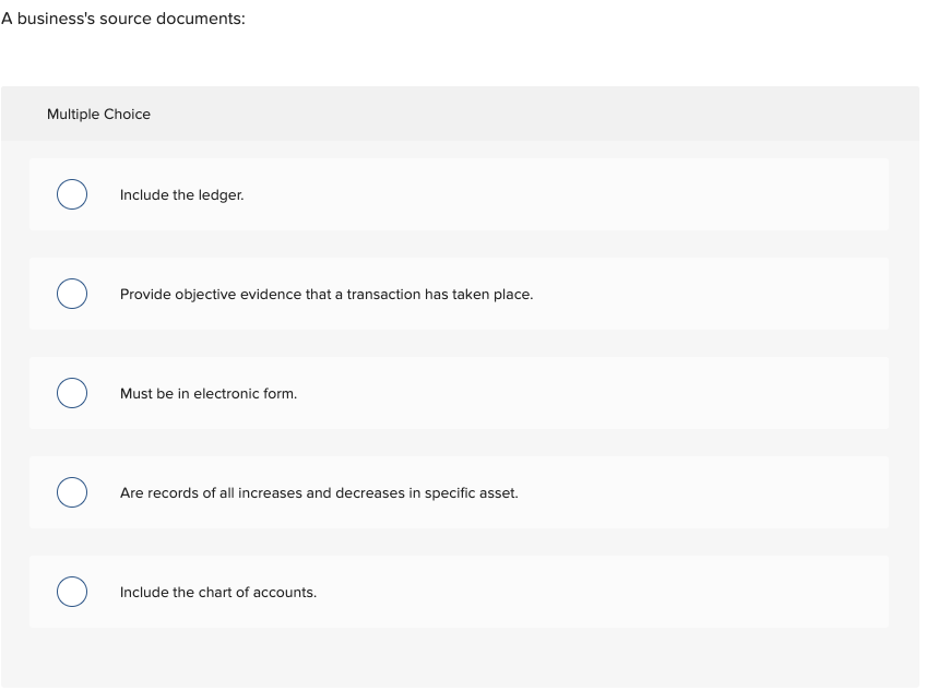 A Business S Source Documents Multiple Choice O Chegg Com