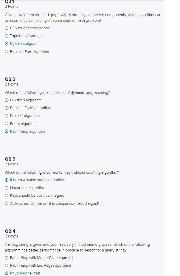 Solved Q2.1 2 Points Given a weighted directed graph with N | Chegg.com