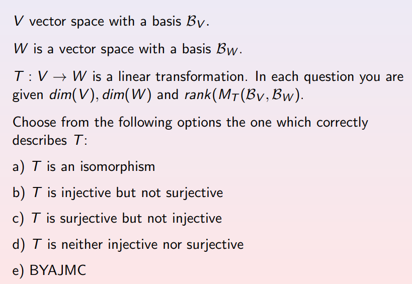 Solved V Vector Space With A Basis Bv. W Is A Vector Space | Chegg.com