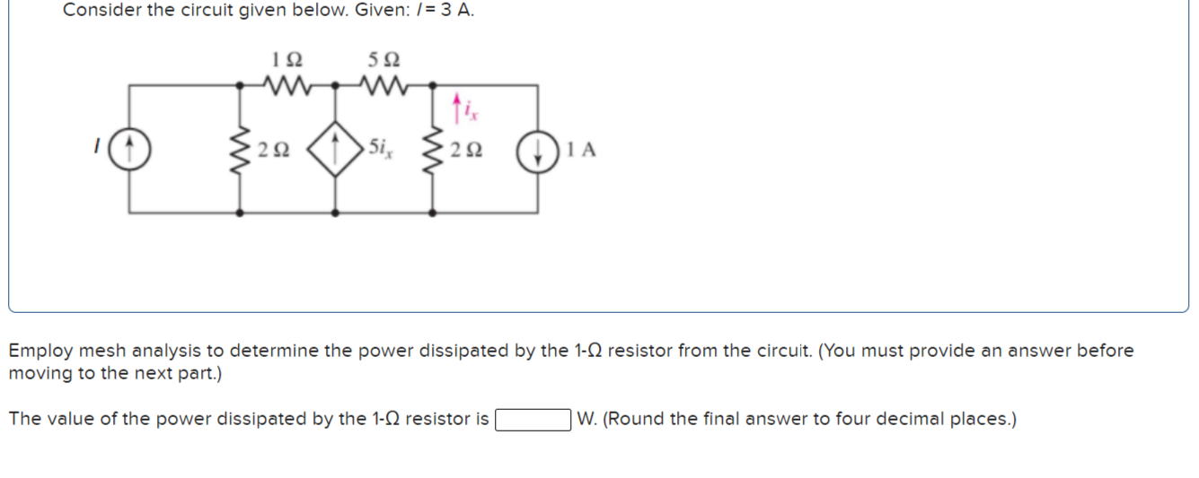 Solved Consider the circuit given below. Given: / = 3 A. 192 | Chegg.com