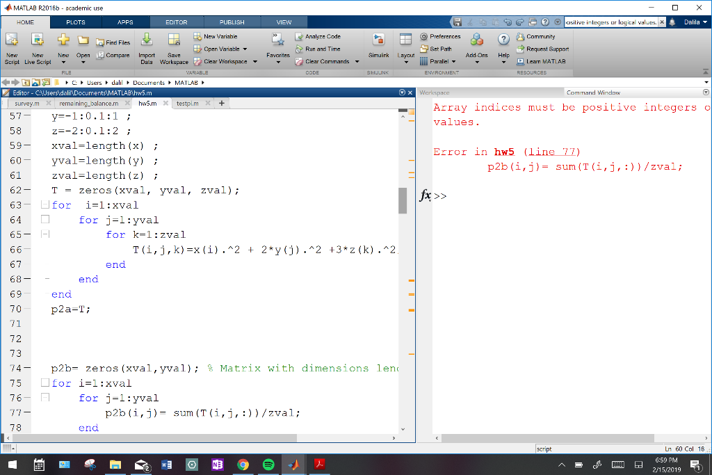 Matlab example