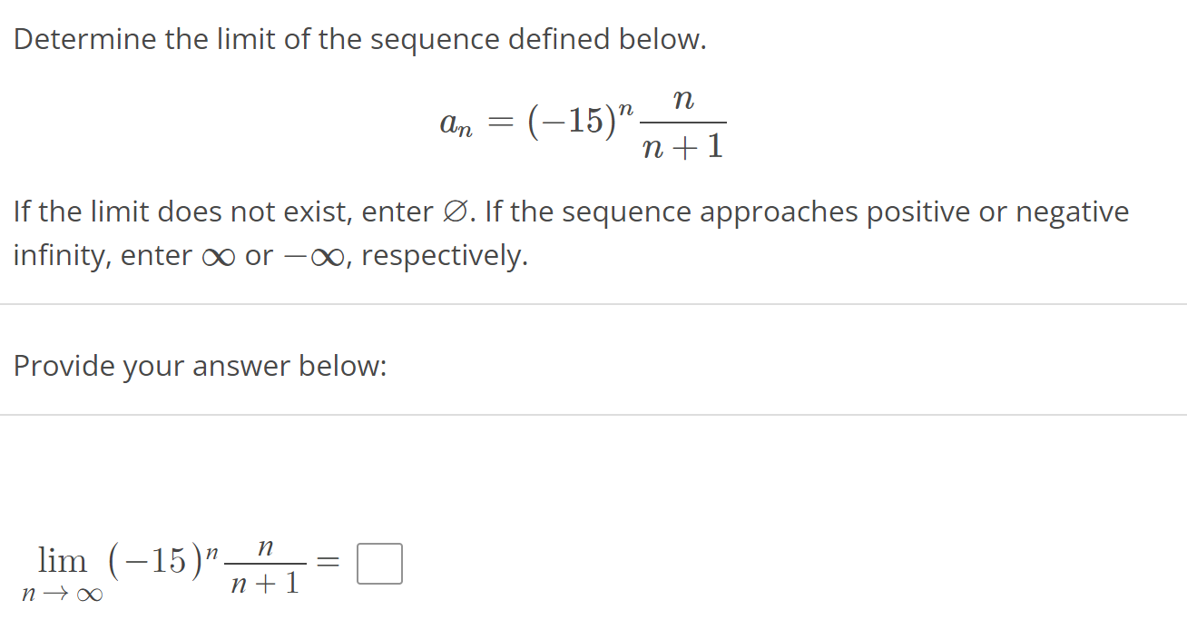 Solved Determine The Limit Of The Sequence Defined Below 8094