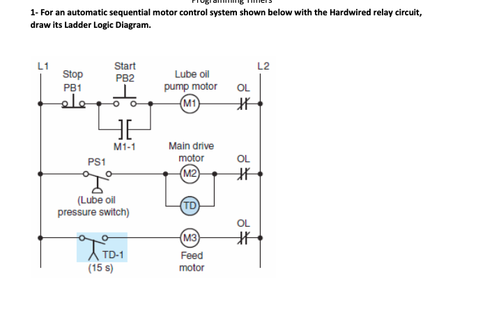 Solved 1- For An Automatic Sequential Motor Control System | Chegg.com