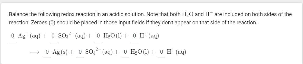 Solved Balance the following redox reaction in an acidic | Chegg.com