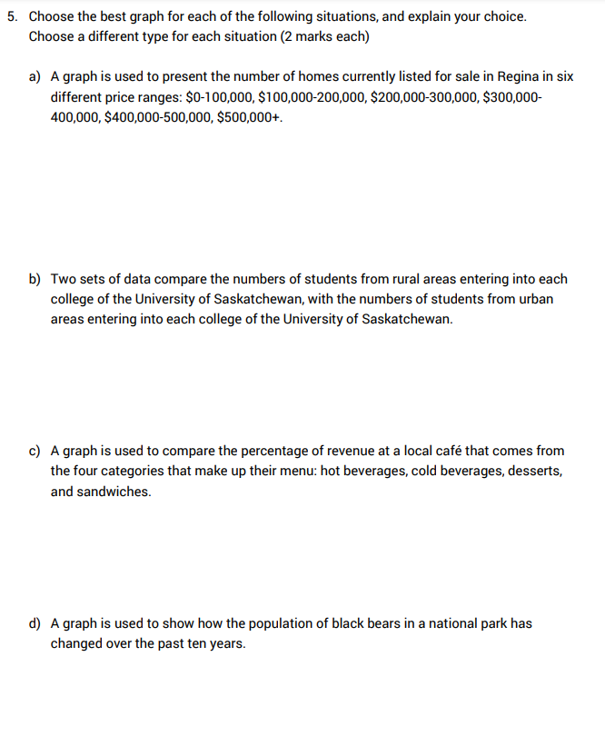 Solved 4. Draw a circle graph to display the data below. | Chegg.com