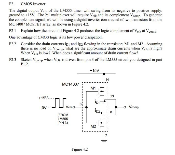 P2. CMOS Inverter The digital output Velk of the | Chegg.com