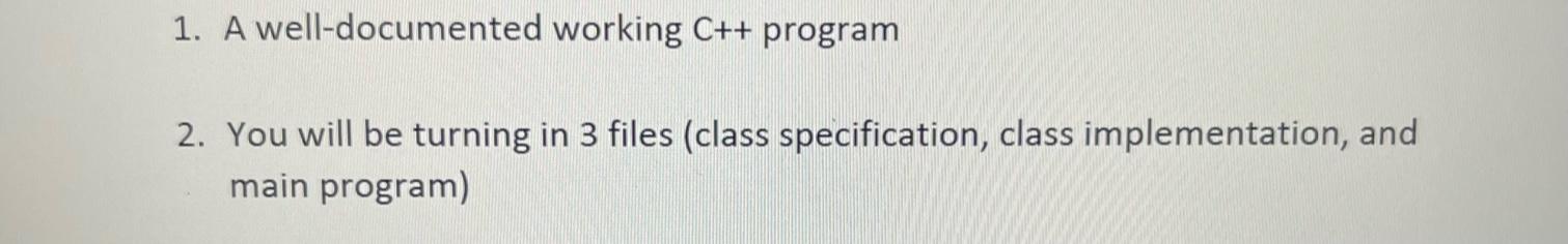 Solved 3. In this exercise, you will design a class | Chegg.com