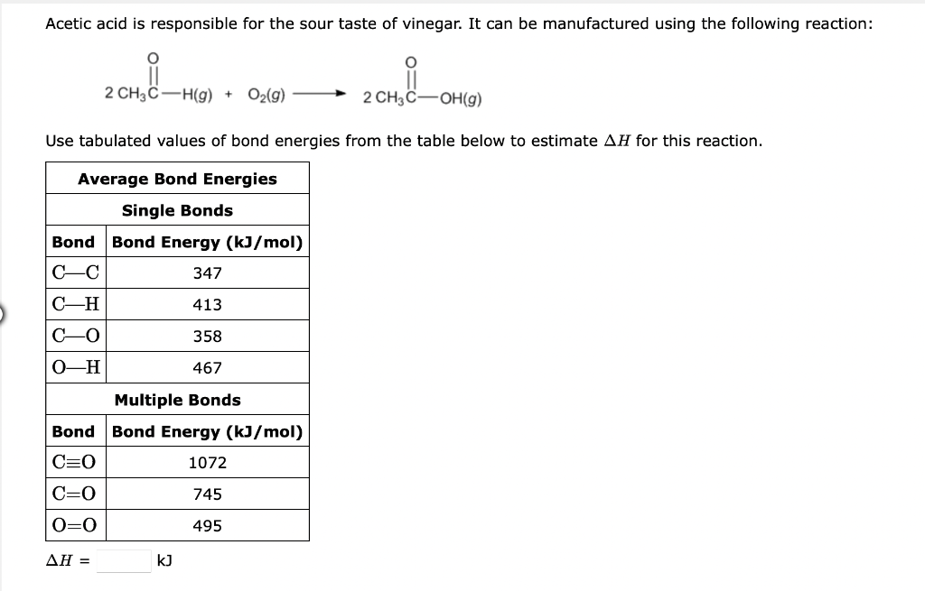 Solved The Enthalpy Change For The Following Reaction Is | Chegg.com