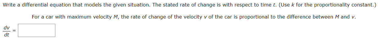 Solved Write a differential equation that models the given | Chegg.com