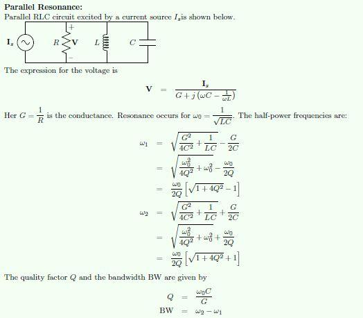 Solved Parallel Resonance: Parallel RLC Circuit Excited By A | Chegg.com