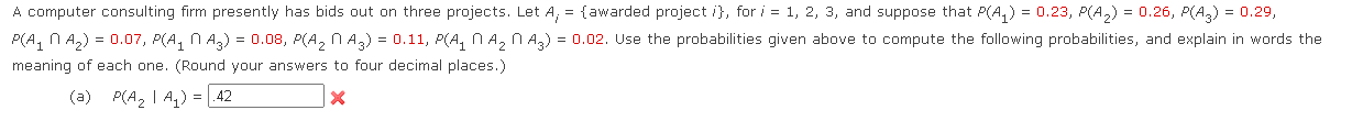 Solved P(A1∩A2∩A3∣A1∪A2∪A3)=(b) P(A2∩A3∣A1)= Explain this | Chegg.com