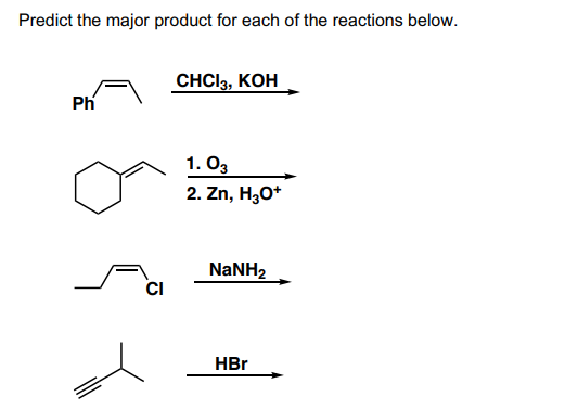 Solved Predict the major product for each of the reactions | Chegg.com