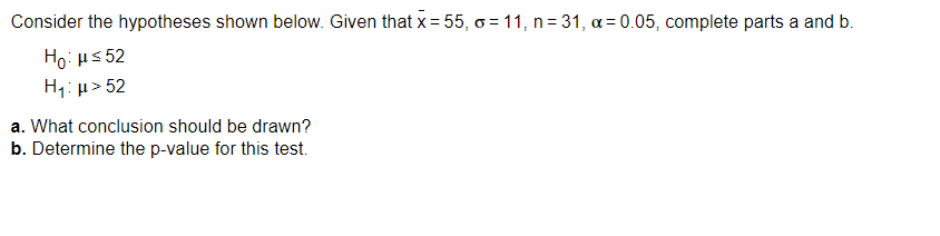 Solved Consider The Hypotheses Shown Below. Given That | Chegg.com