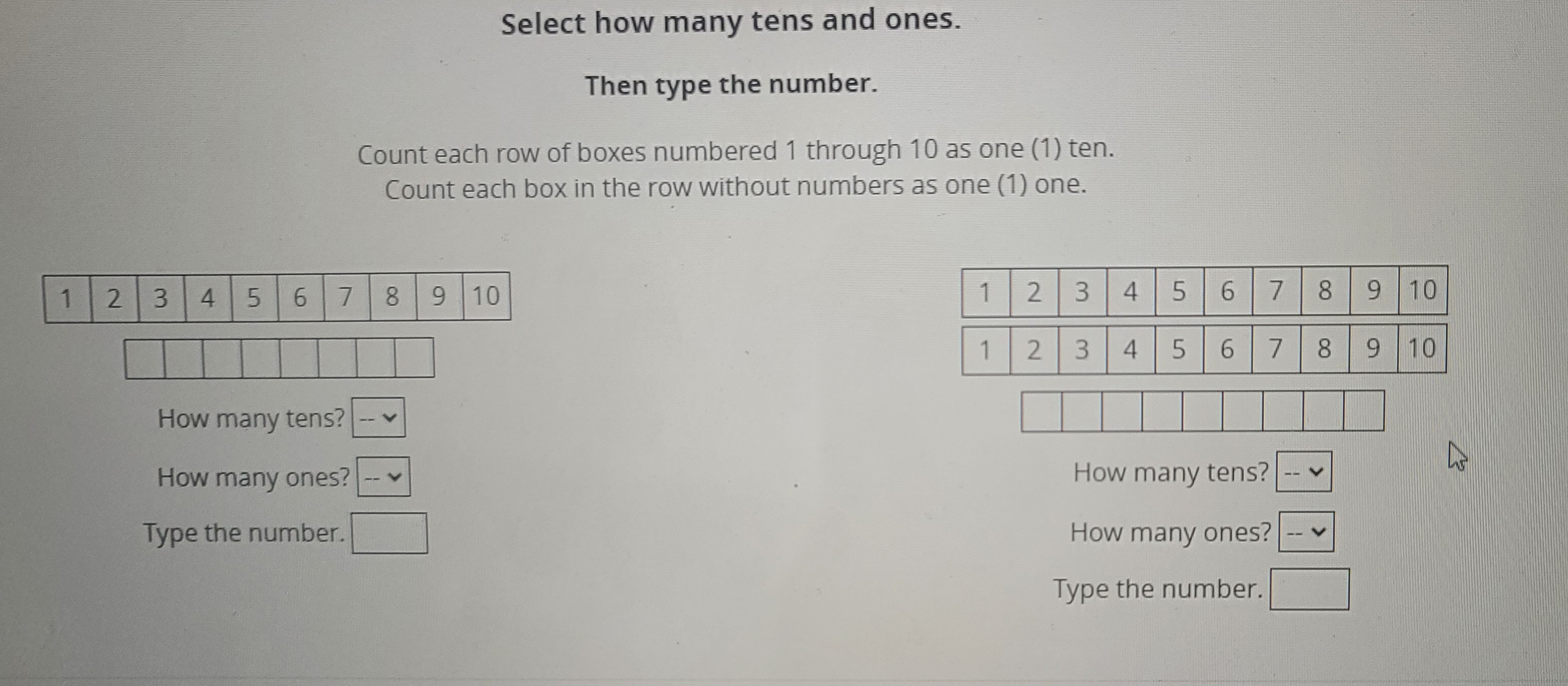 Solved Select how many tens and ones. Then type the number