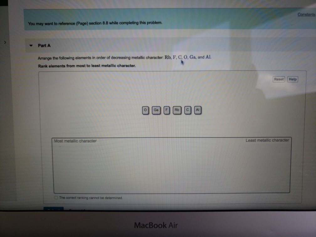 Solved Exercise 8.83 Part A Arrange the following elements | Chegg.com
