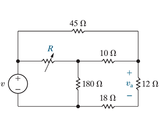 Solved The variable resistor R in the circuit in (Figure 1) | Chegg.com