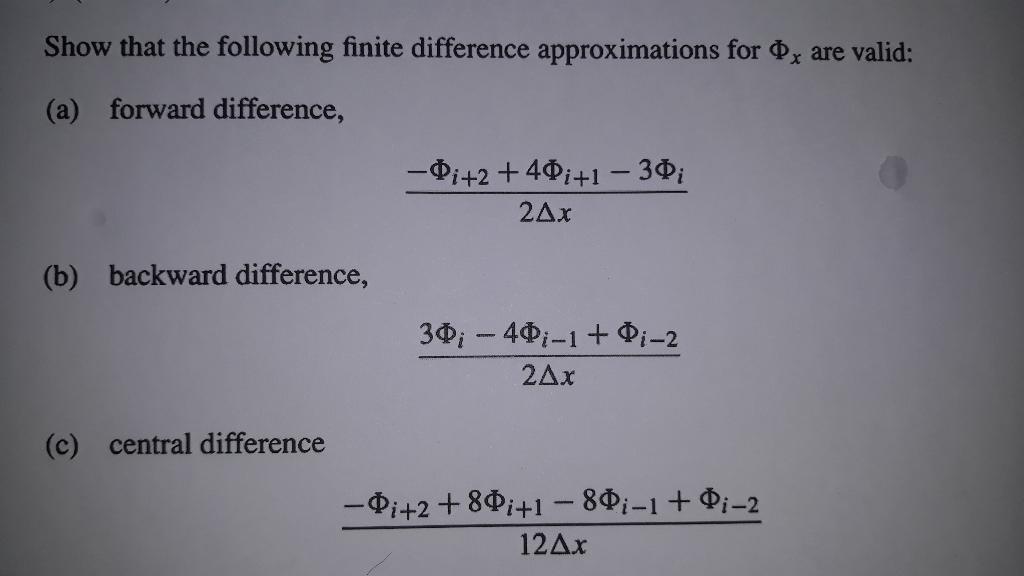 Solved Show that the following finite difference | Chegg.com